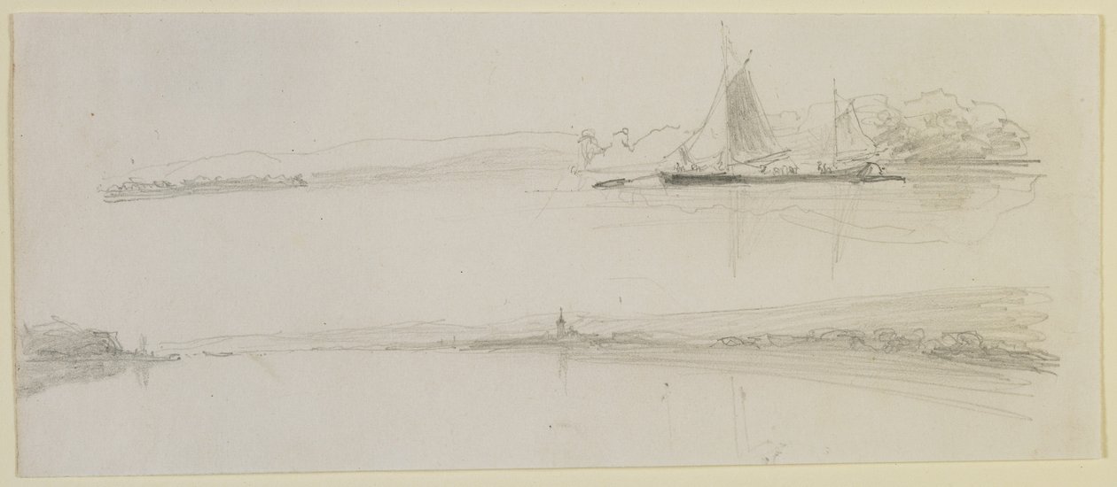 Dos escenas junto a un río, 1858 de James Abbott McNeill Whistler
