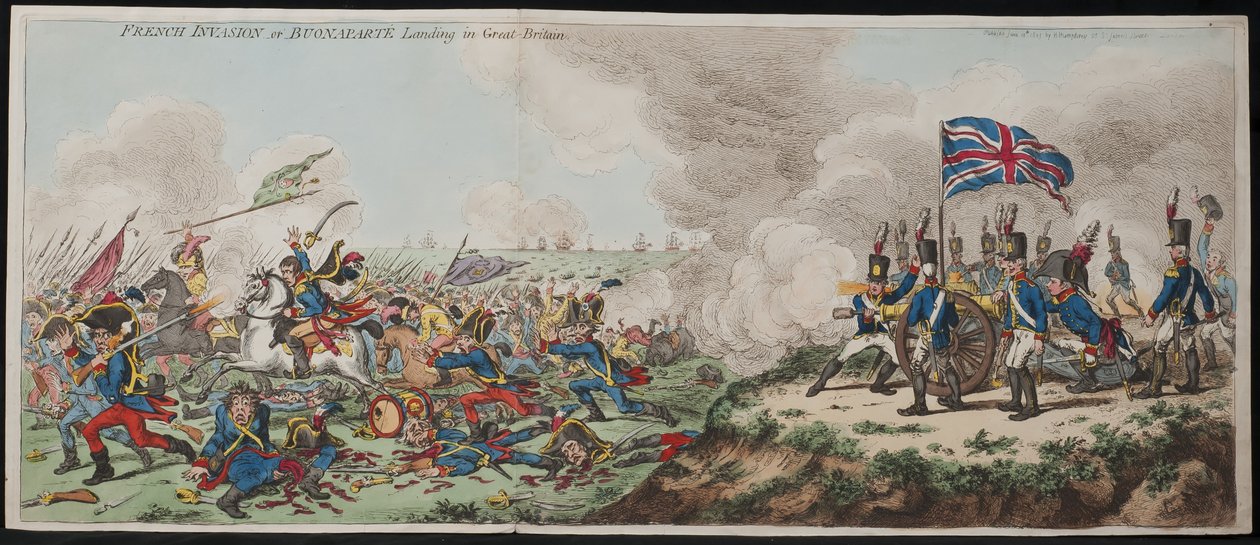 Invasión francesa – o Buonaparte desembarcando en Gran Bretaña de James Gillray