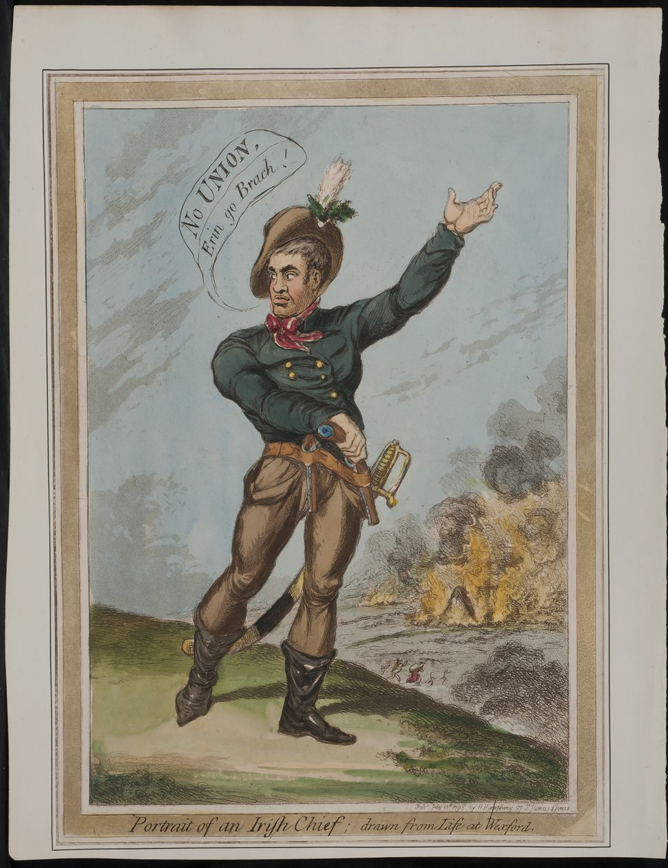 Retrato de un jefe irlandés: dibujado del natural en Wexford, 1798 de James Gillray