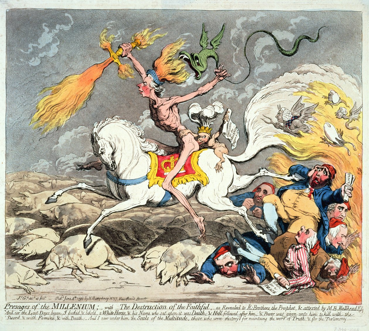 Presagios del Milenio, publicado en 1795 de James Gillray