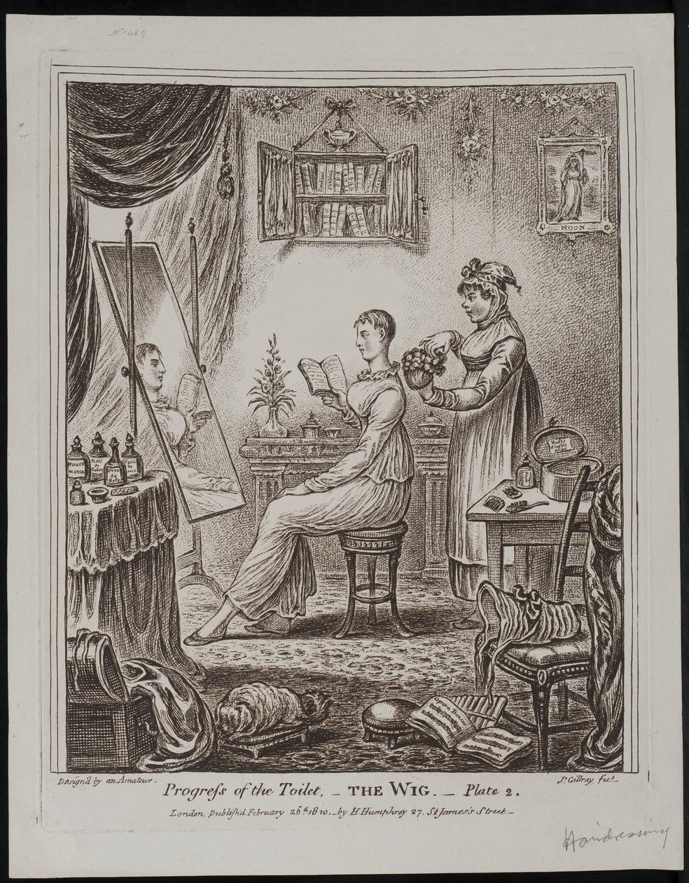 Progreso del tocador – La peluca de James Gillray