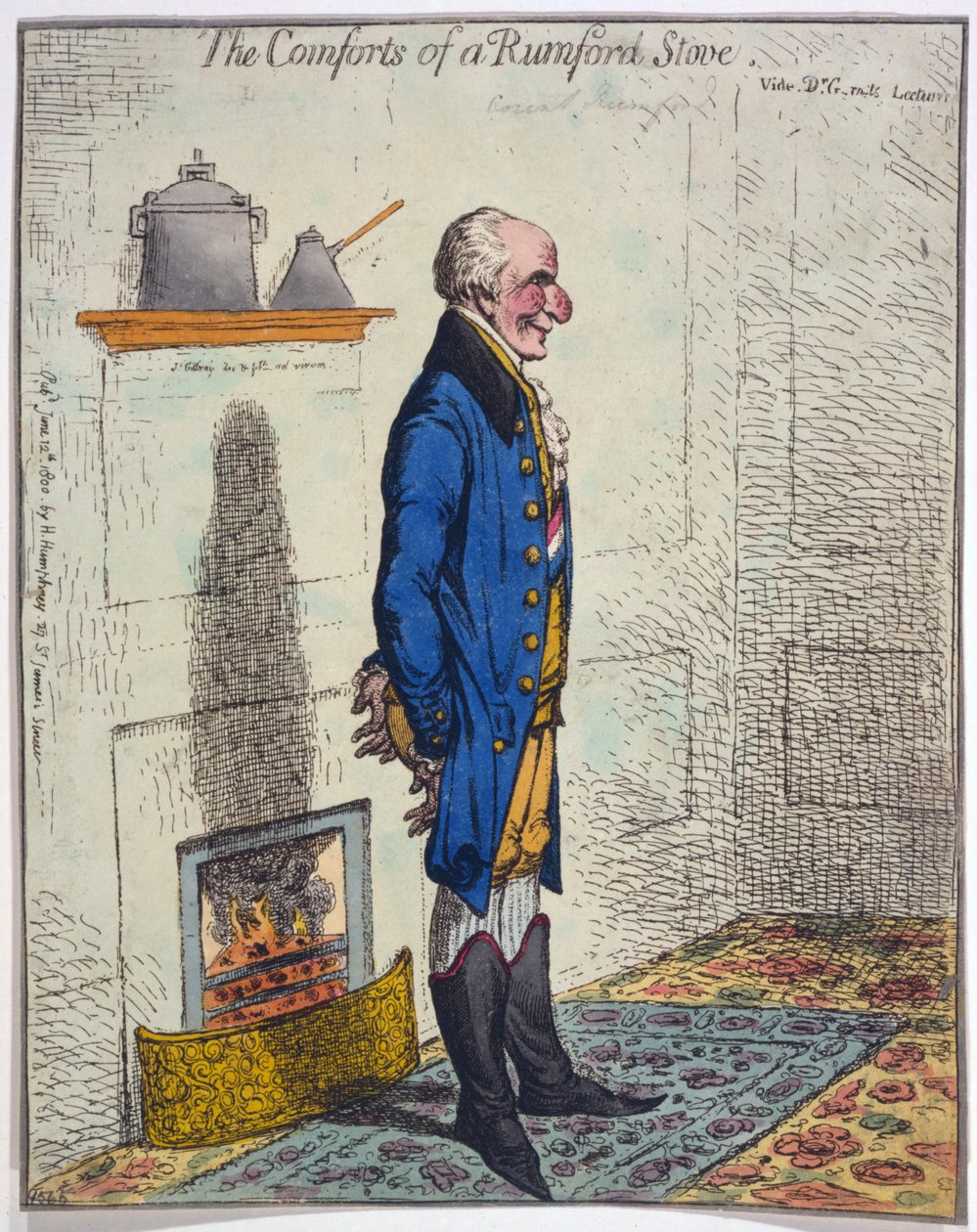 Las comodidades de una estufa Rumford, pub. 1800 de James Gillray