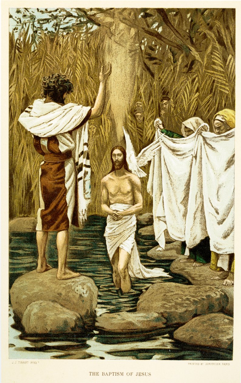 El Bautismo de Jesús, San Mateo - Biblia de James Jacques Joseph after Tissot