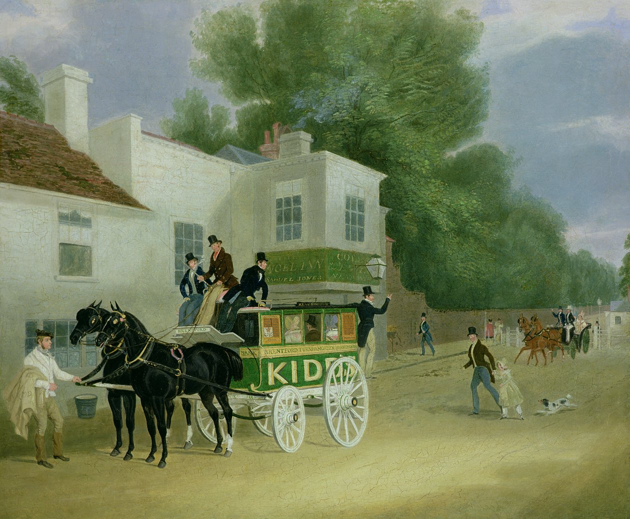 El ómnibus de Kidd a Turnham Green en el Angel Inn de James Pollard