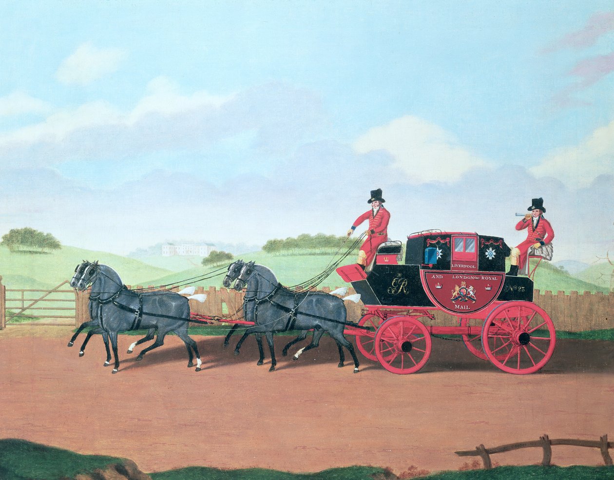 El coche de correo real de Liverpool y Londres, 1812 de James Pollard