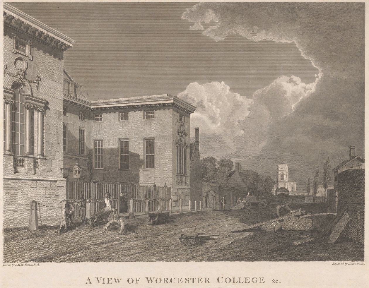 Vista del Worcester College &c. de James Basire