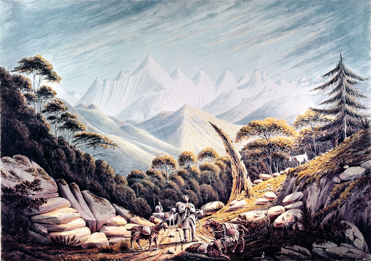 Pastores nepaleses en el Himalaya, 1826 de James Bolivar Manson