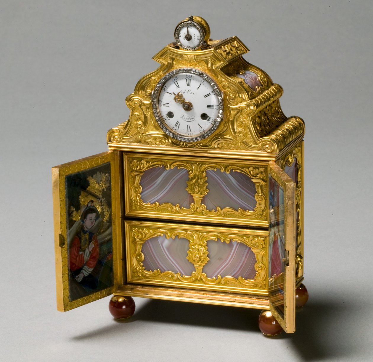 Gabinete en miniatura con reloj, c.1770-75 de James Cox