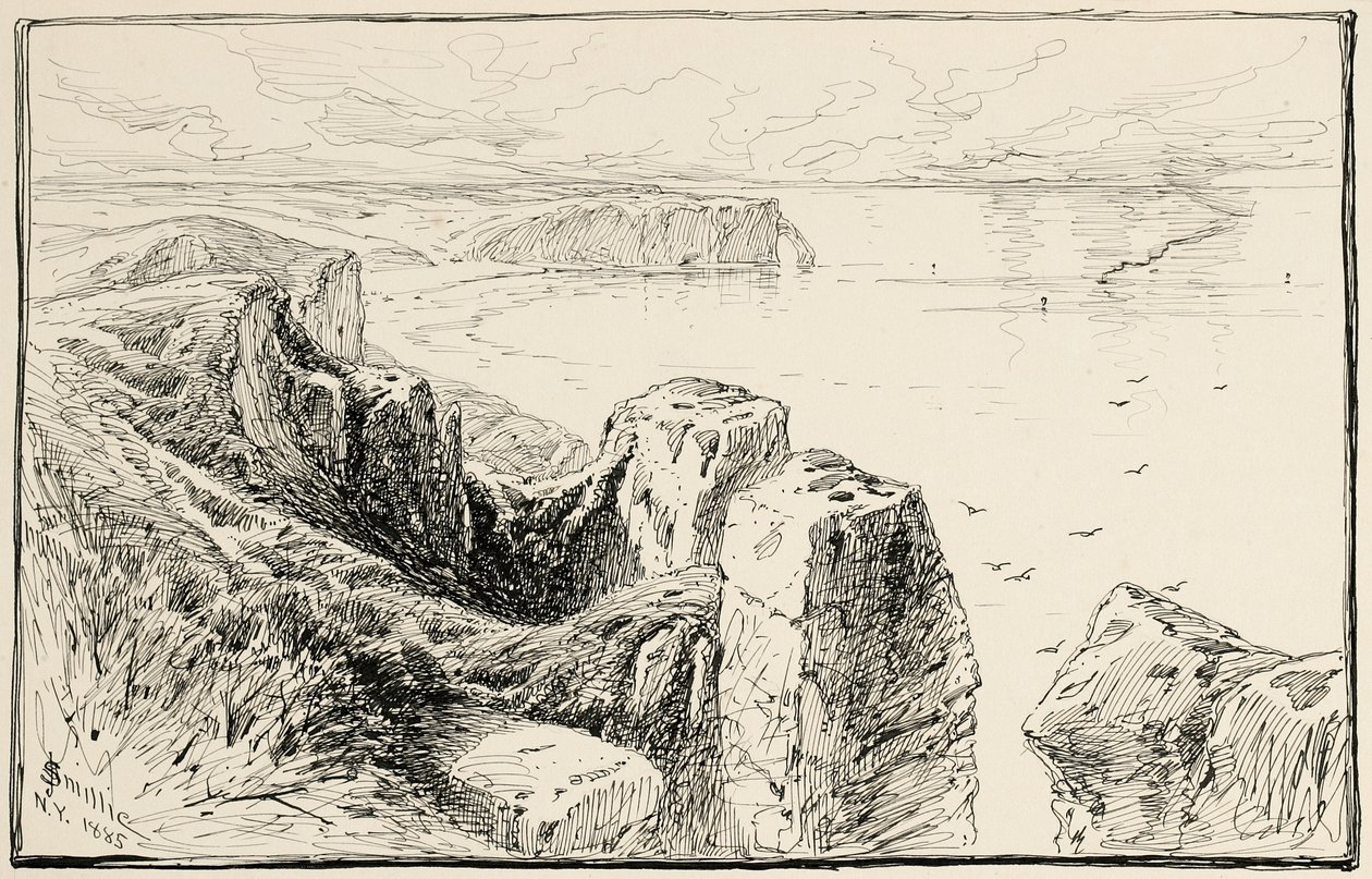 Acantilados de Normandía, cerca de Etretat de James David Smillie