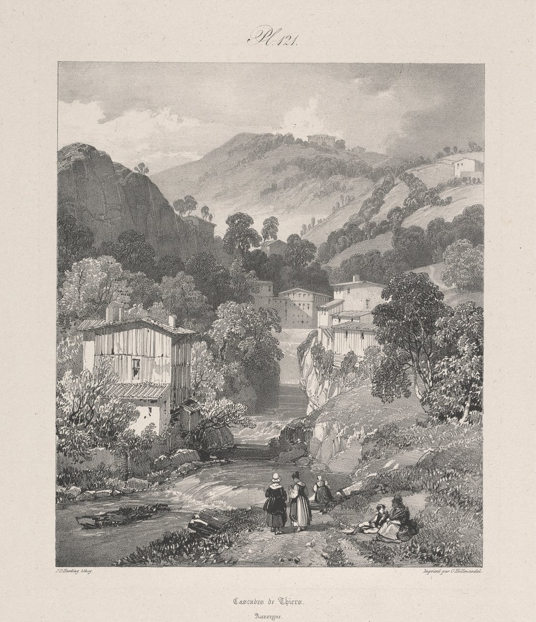 Cascadas de Thiers, Auvernia de James Duffield Harding