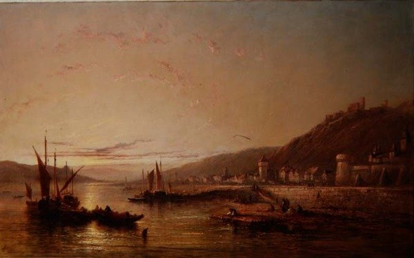Barcos de pesca al atardecer de James Edwin Meadows