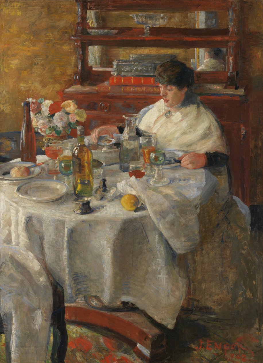 El devorador de ostras (óleo sobre lienzo) de James Ensor