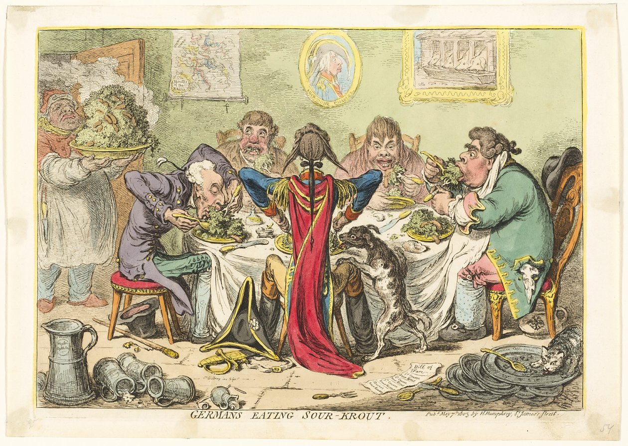 Alemanes comiendo chucrut de James Gillray