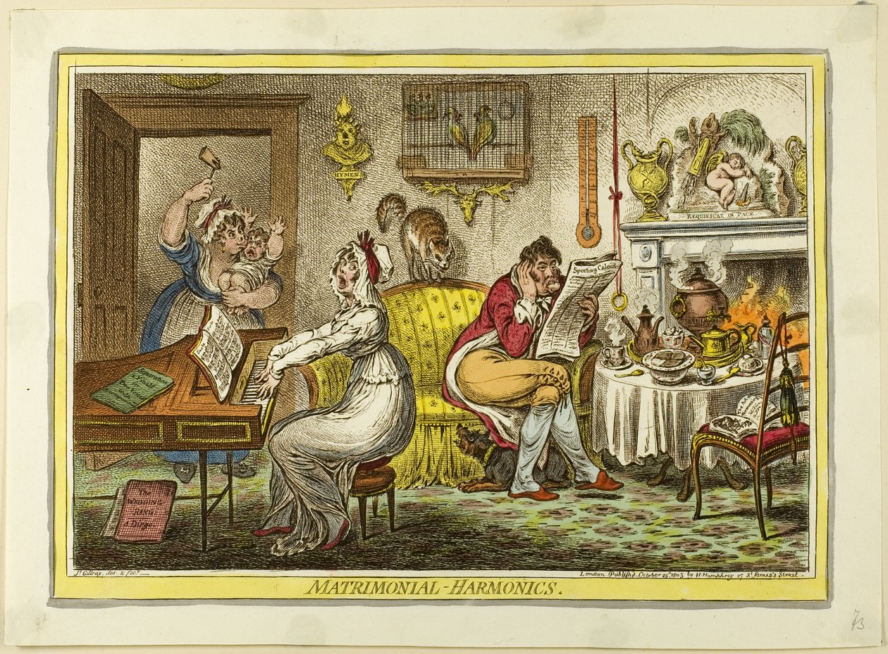 Matrimonial-Harmónica de James Gillray