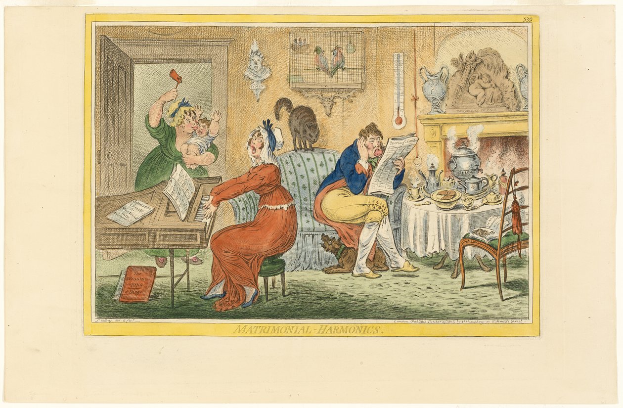 Armónicos matrimoniales (Recto) de James Gillray