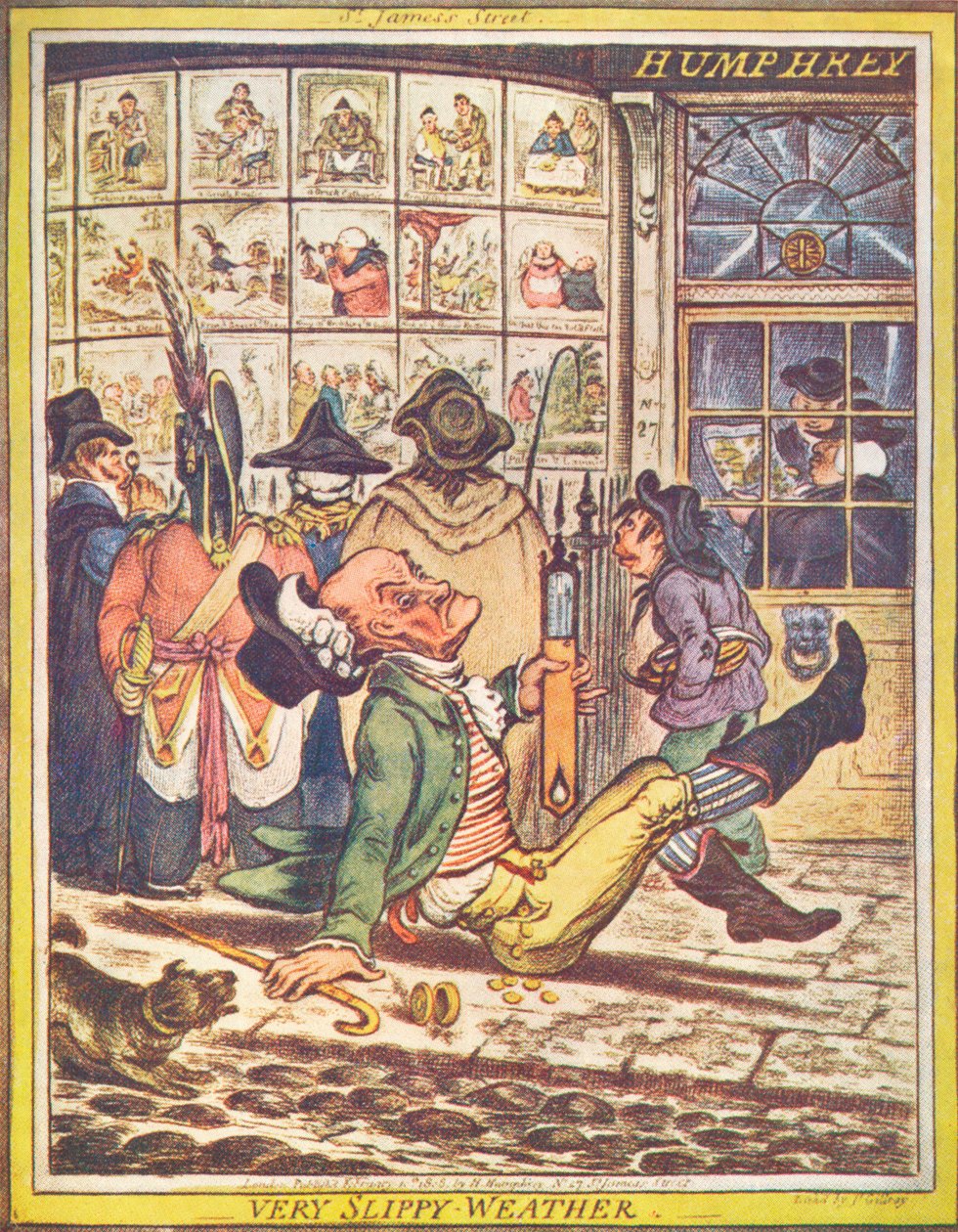Clima muy resbaladizo, 1808 de James Gillray