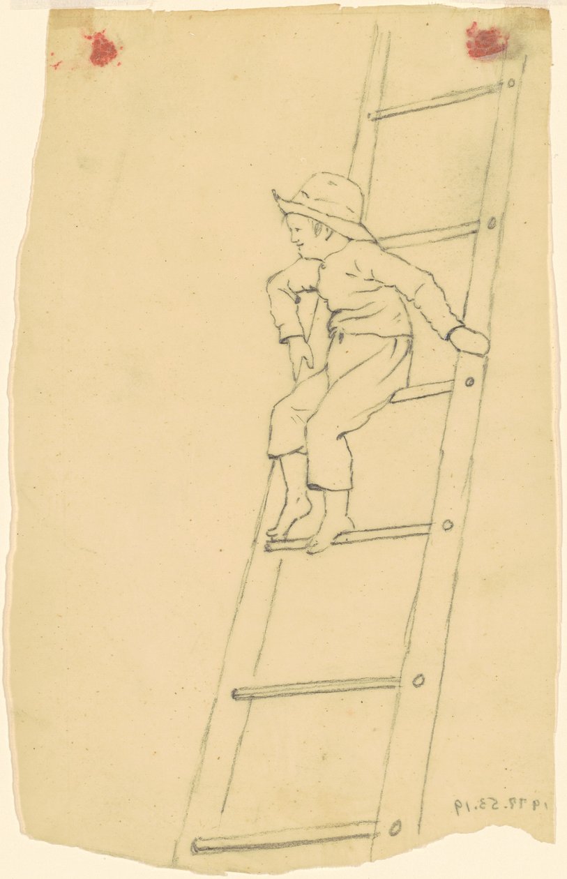 Niño en una escalera de James Goodwyn Clonney