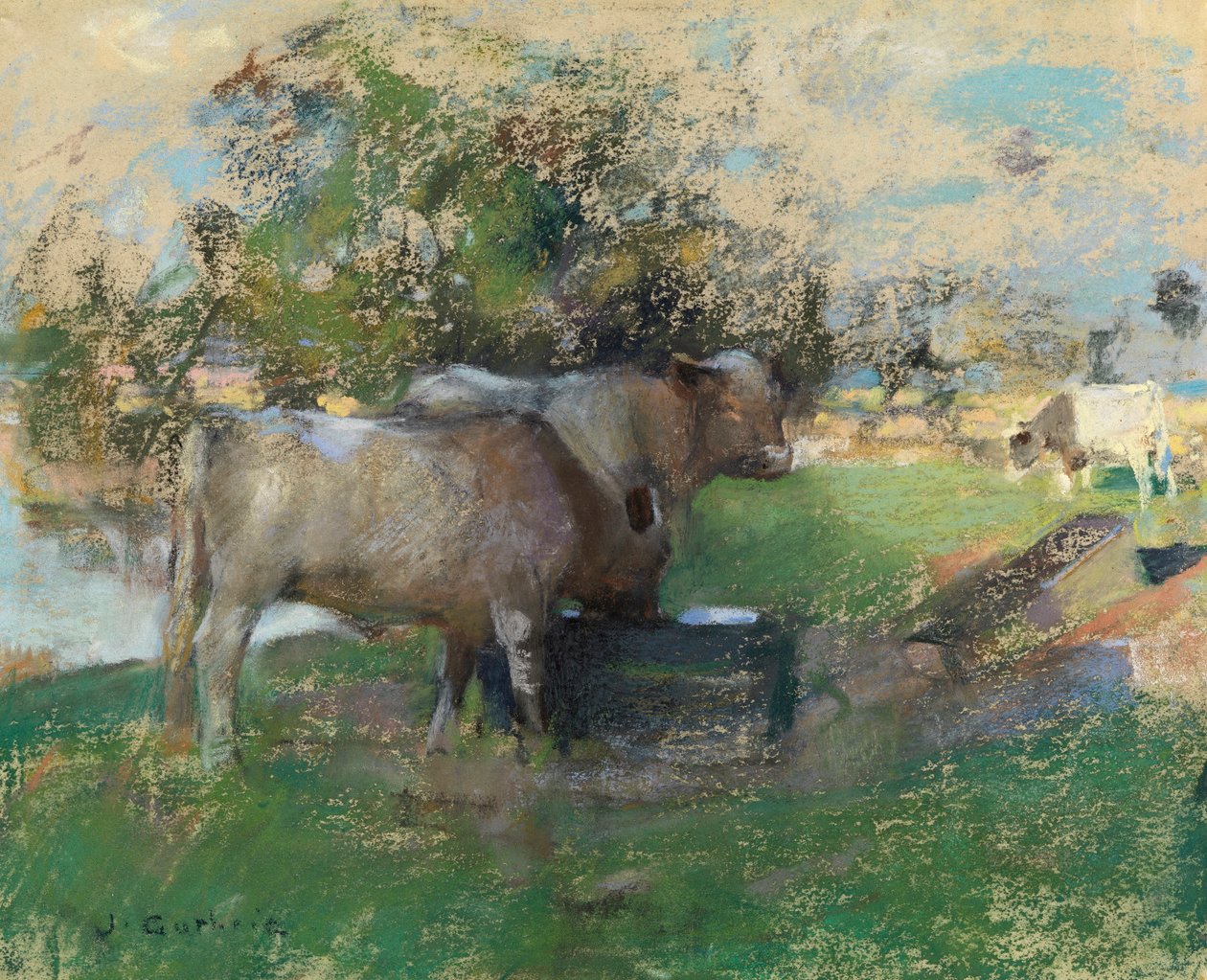 Pastizales (pastel sobre papel) de James Guthrie