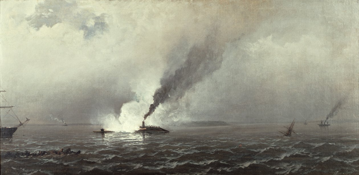 El Monitor y el Merrimac, 1874-75 de James Hamilton