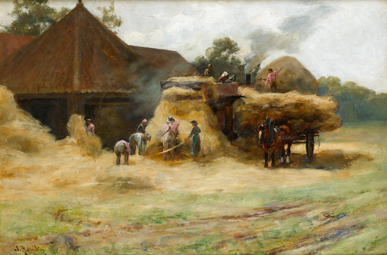 Trillando, una granja escocesa, 1884 de James Hamilton