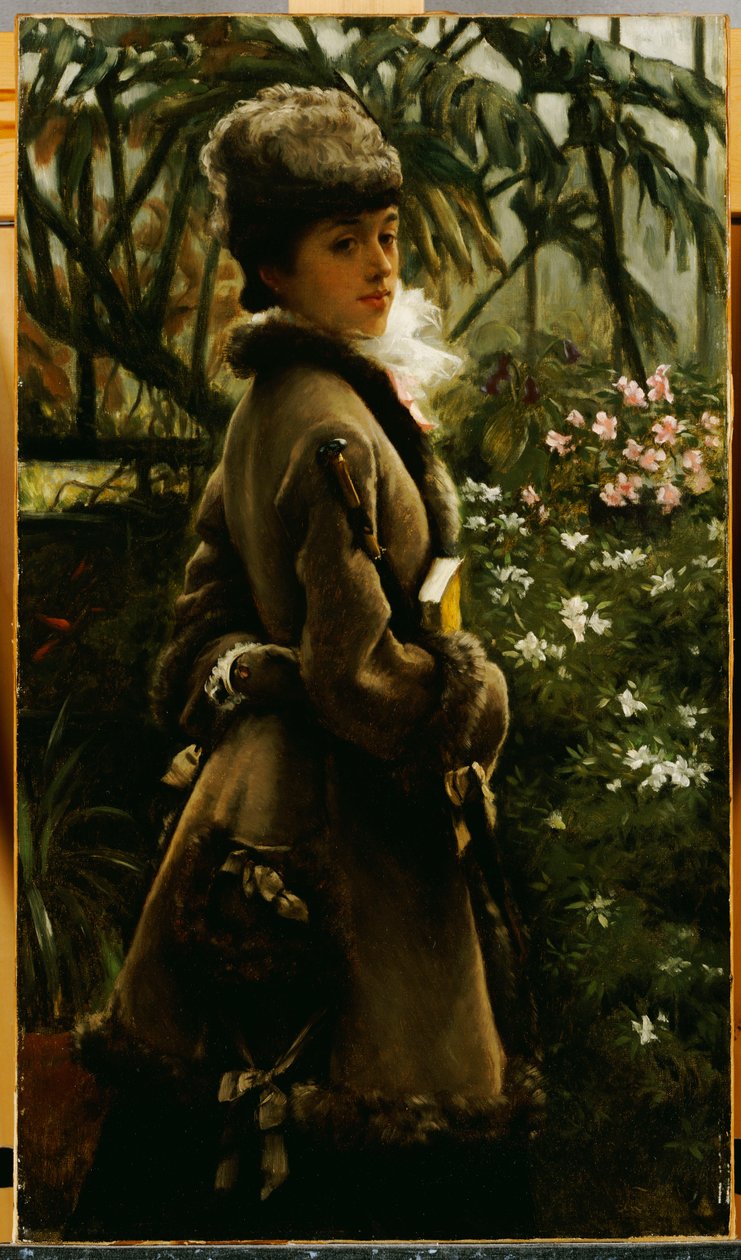 En el invernadero, c.1867-69 de James Jacques Joseph Tissot