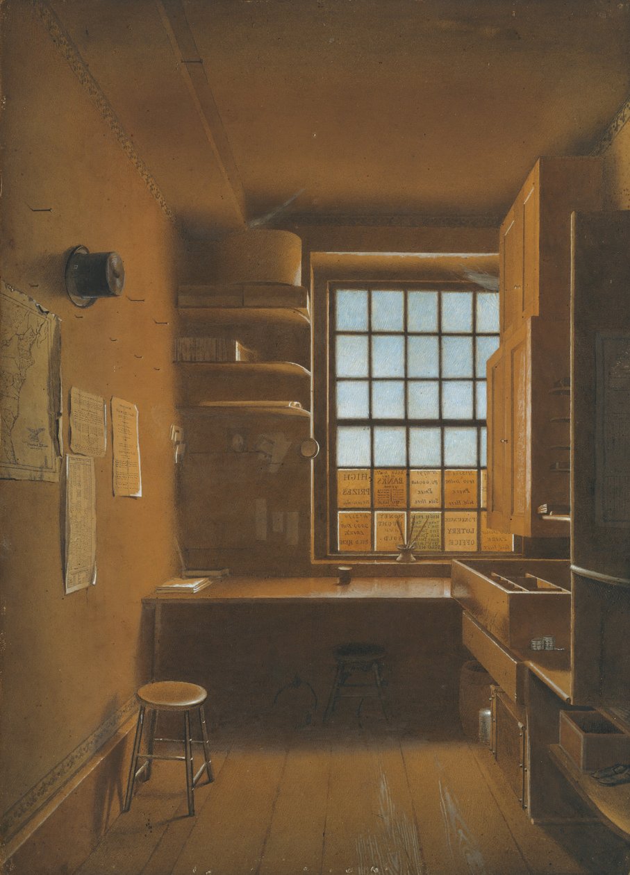 Interior de una lotería, 1821 de James Kidder