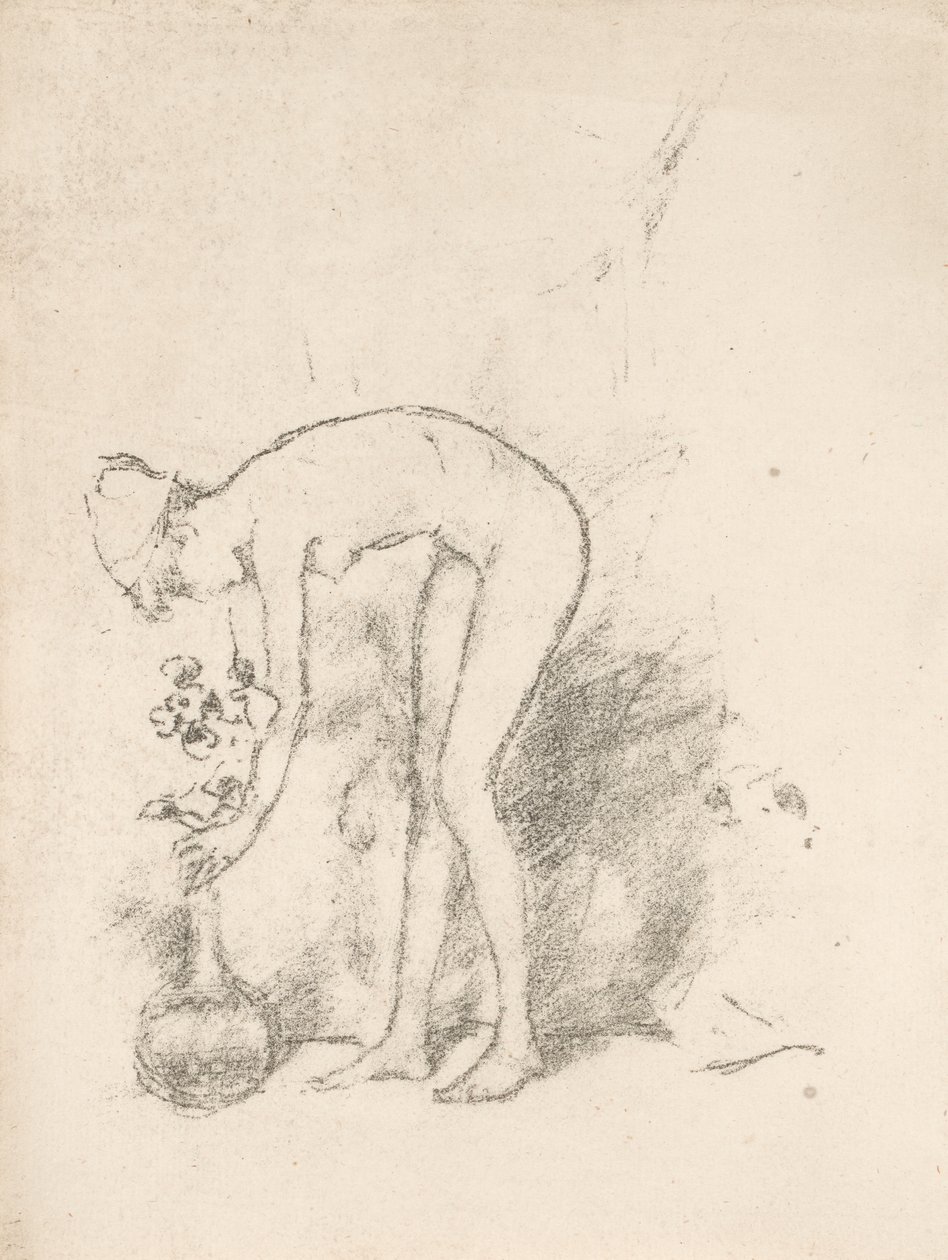 Modelo desnuda arreglando flores de James Abbott McNeill Whistler