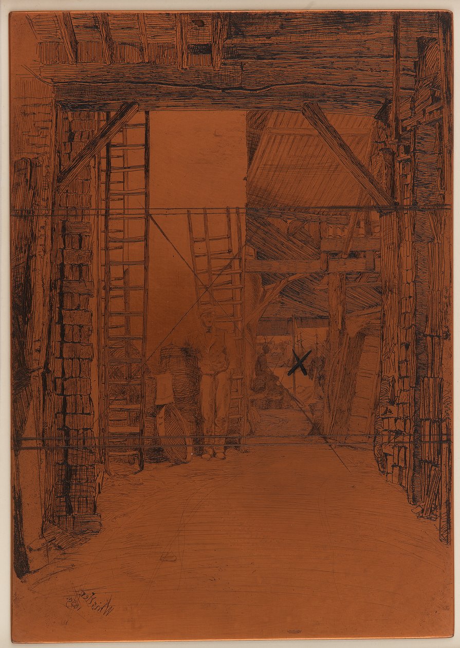 Placa de Grabado: El Quemador de Cal de James Abbott McNeill Whistler