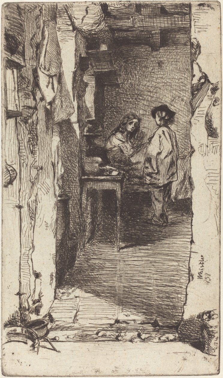 Recolectores de trapos, Quartier Mouffetard, París de James Abbott McNeill Whistler