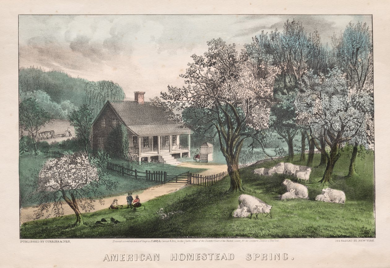 Granja americana, primavera de James Merritt Ives
