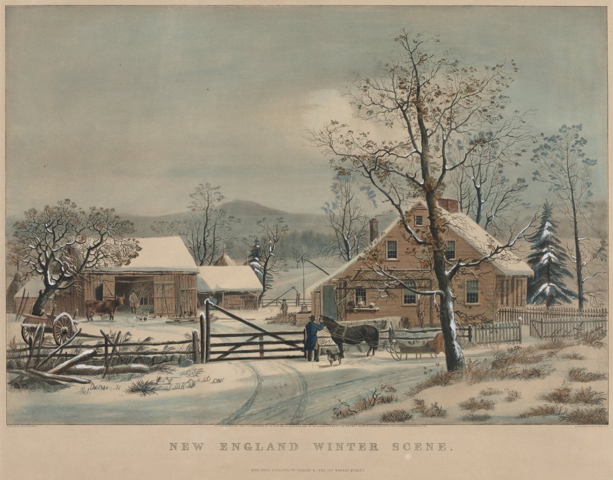 Escena de invierno en Nueva Inglaterra, 1861 de James Merritt Ives