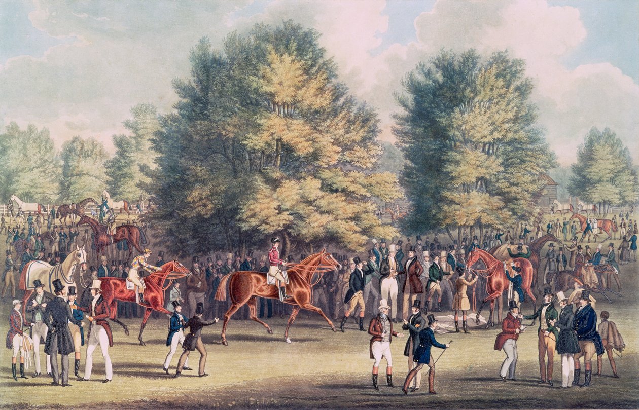 Epsom, ensillando en el Warren de James Pollard