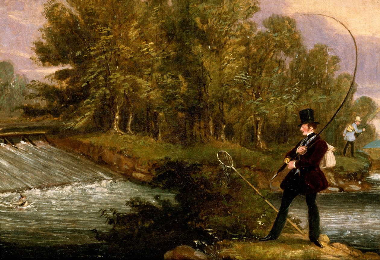 Pesca de truchas en el Lea de James Pollard