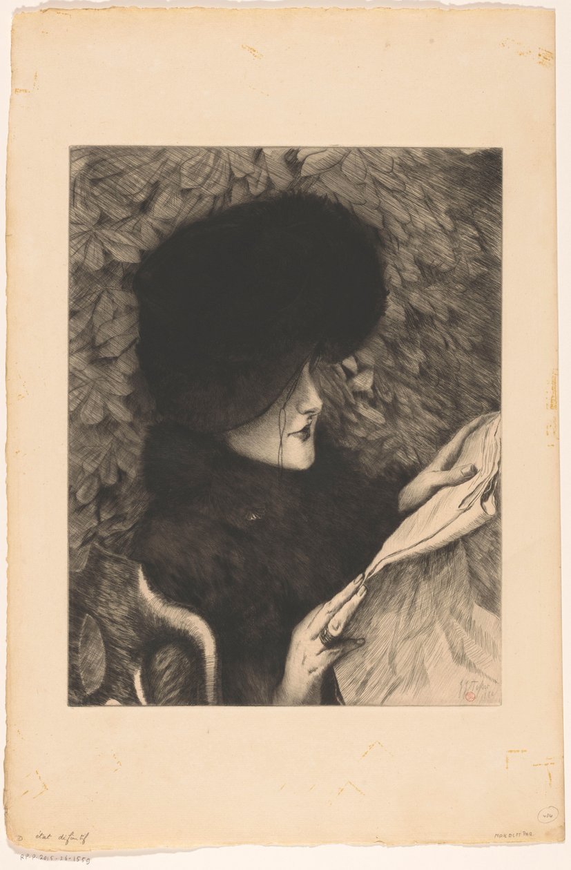 Mujer leyendo en un periódico
El diario de James Tissot