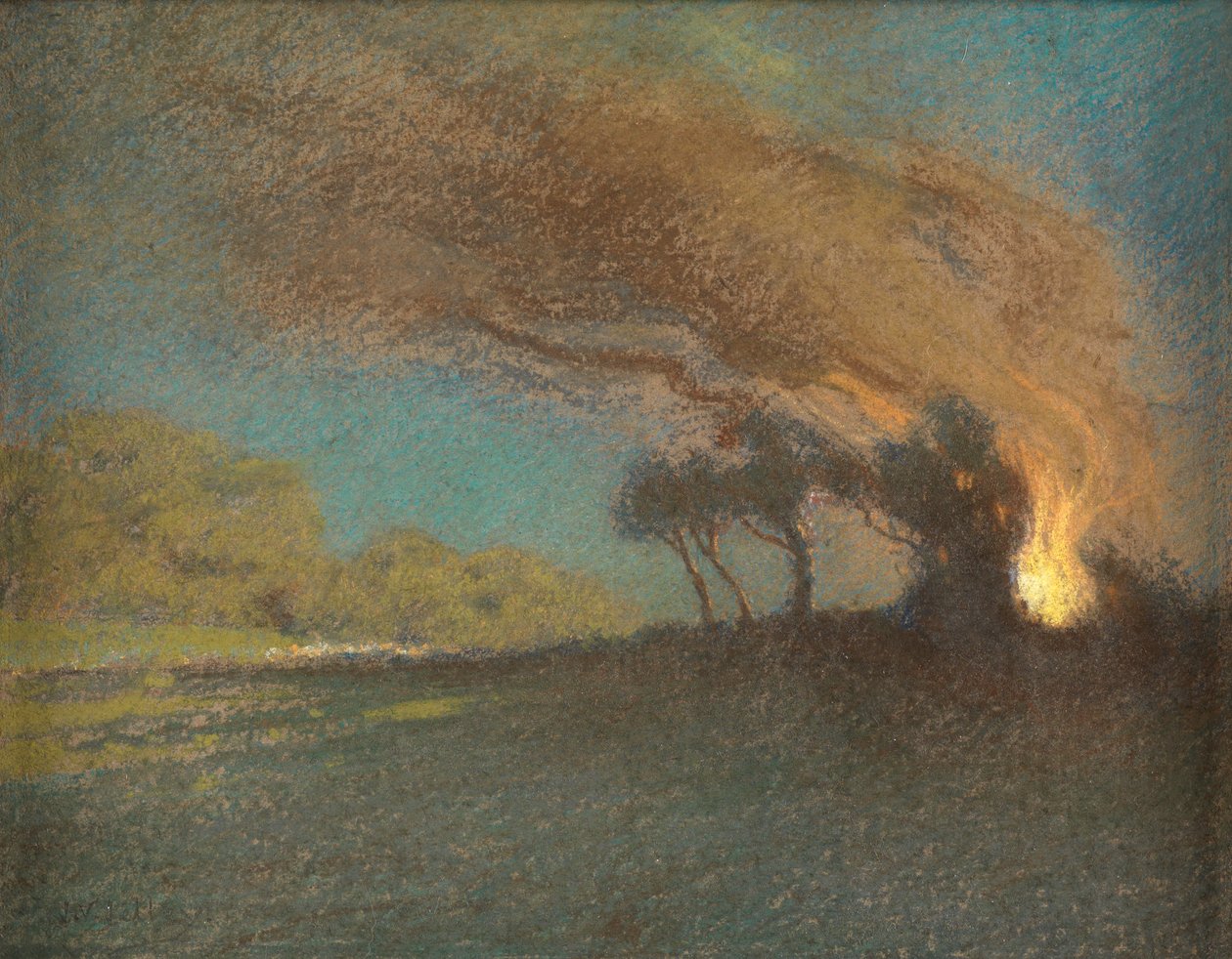 La Zarza Ardiente (Pastel) de James Valentine Jelley