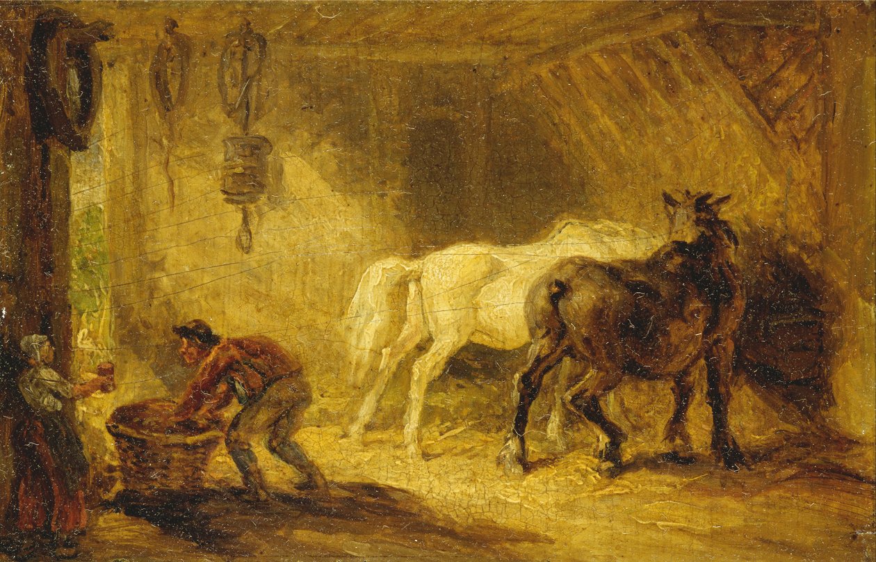 Interior de un establo de James Ward