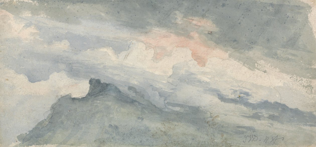 Estudio de la cima de una colina y el cielo de James Ward