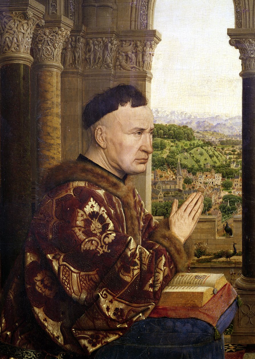 La Virgen del Canciller Rolin (detalle) de Jan van Eyck