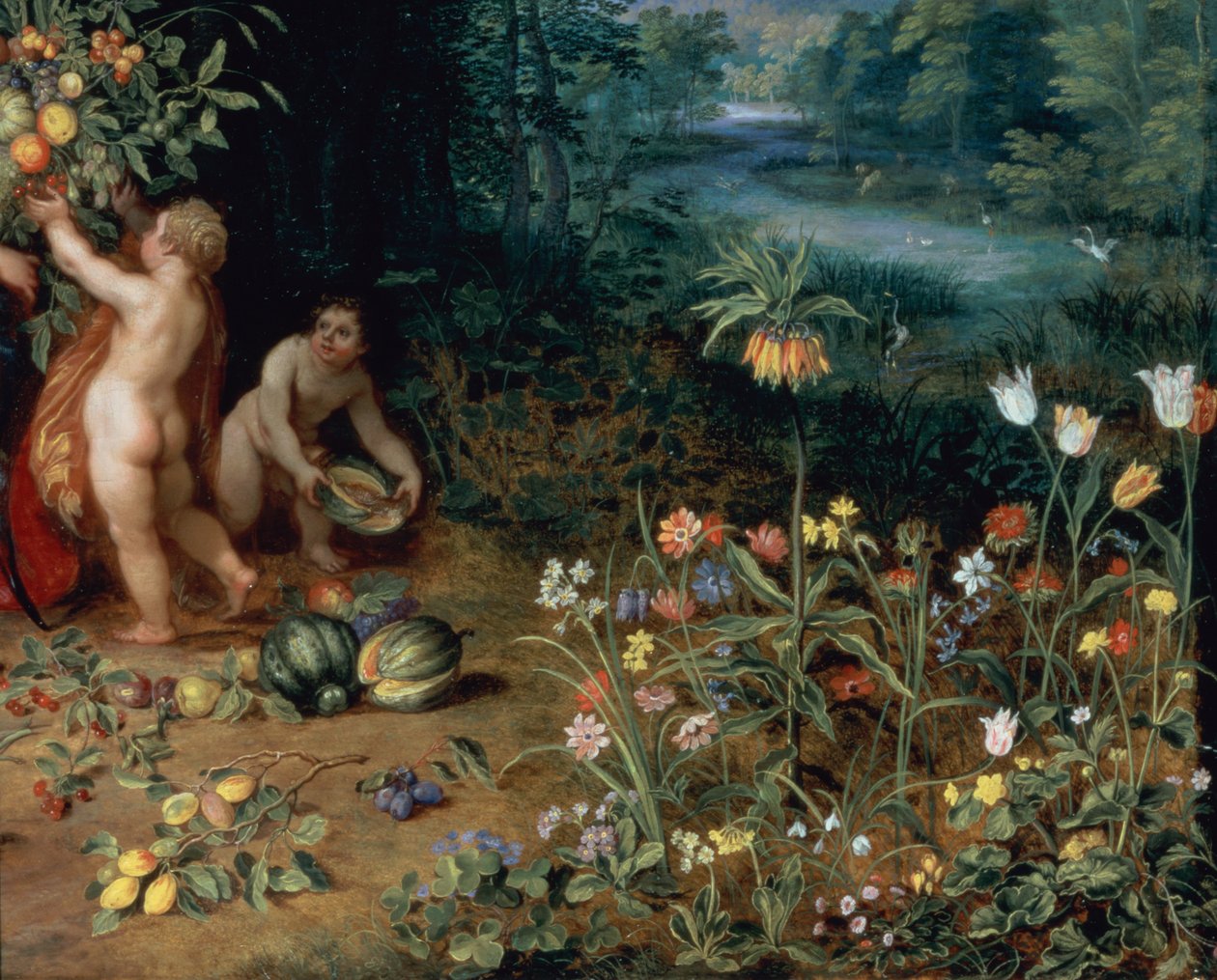 Alegoría de la Abundancia (detalle) de Jan the Elder Brueghel