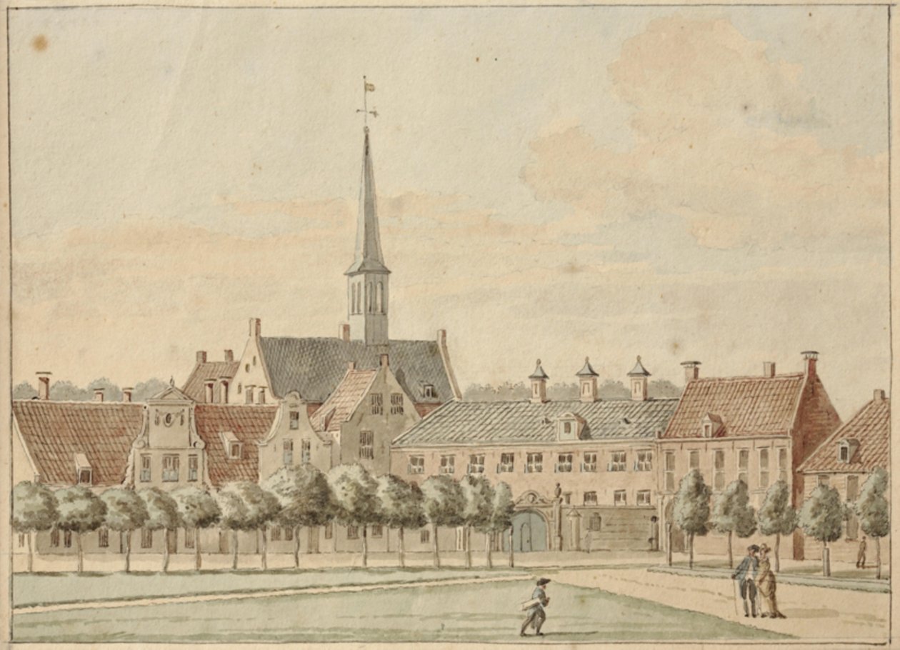 Martinikerkhof con el Prinsenhof y la Gardepoort de Jan Bulthuis