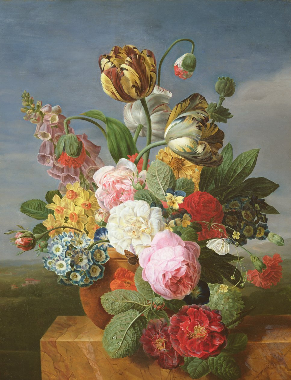 Ramo de flores en un jarrón de Jan Frans van Dael