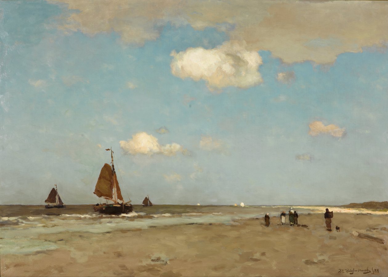 Escena de playa de Jan Hendrik Weissenbruch