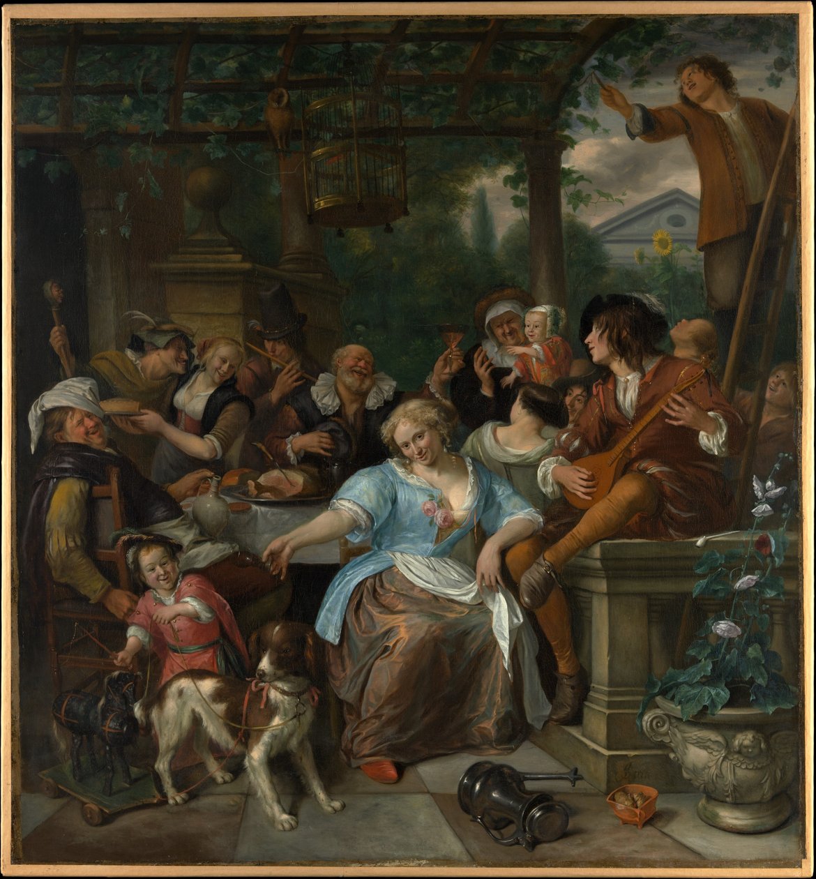 Compañía alegre en una terraza de Jan Havickszoon Steen