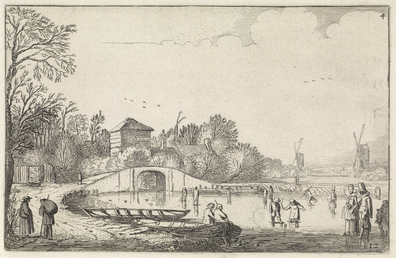 Patinadores en un río de Jan Van de Velde