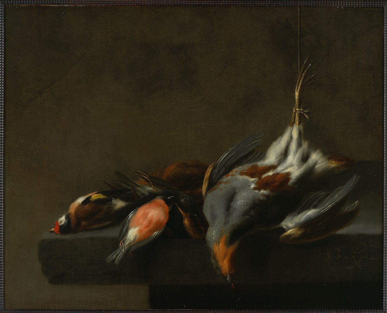 Naturaleza muerta de pájaros muertos, c.1660 de Jan Vonck