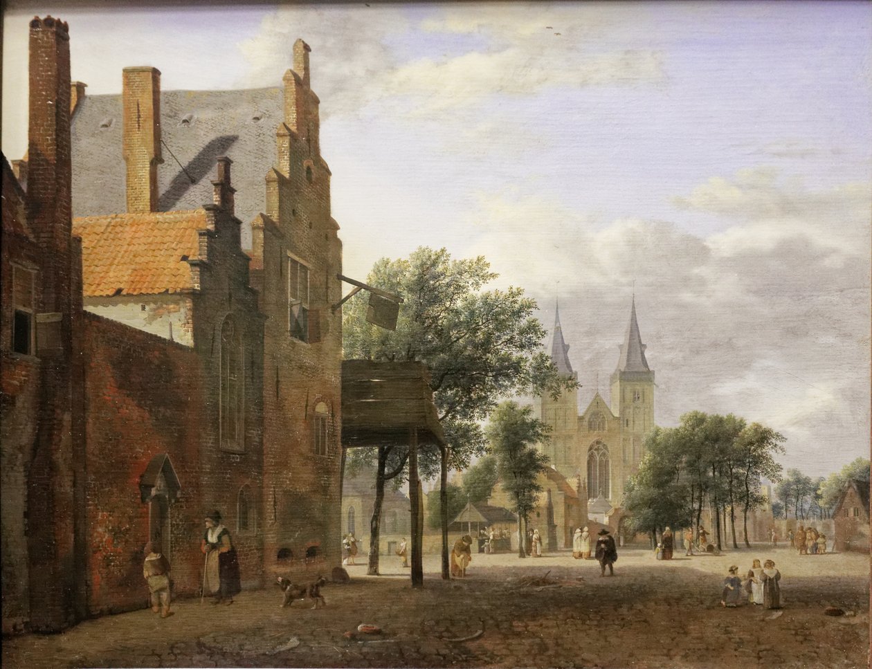 Plaza e iglesia de San Víctor en Xanten de Jan van der Heyden