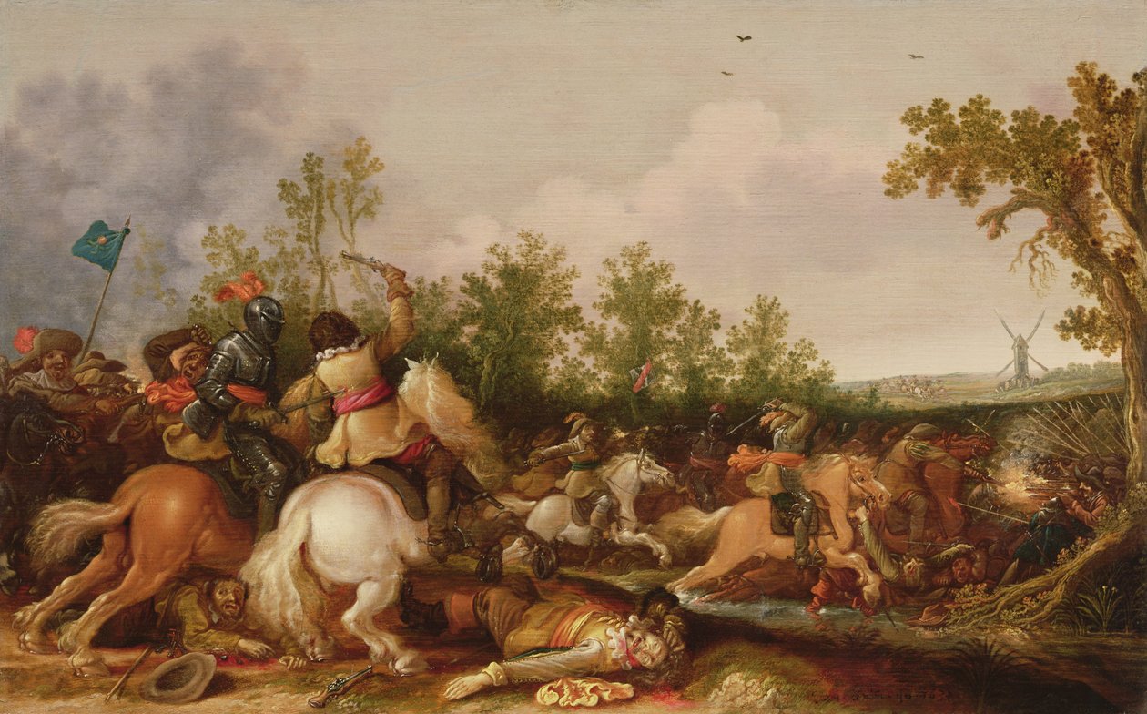 Una escaramuza de caballería de Jan Asselyn