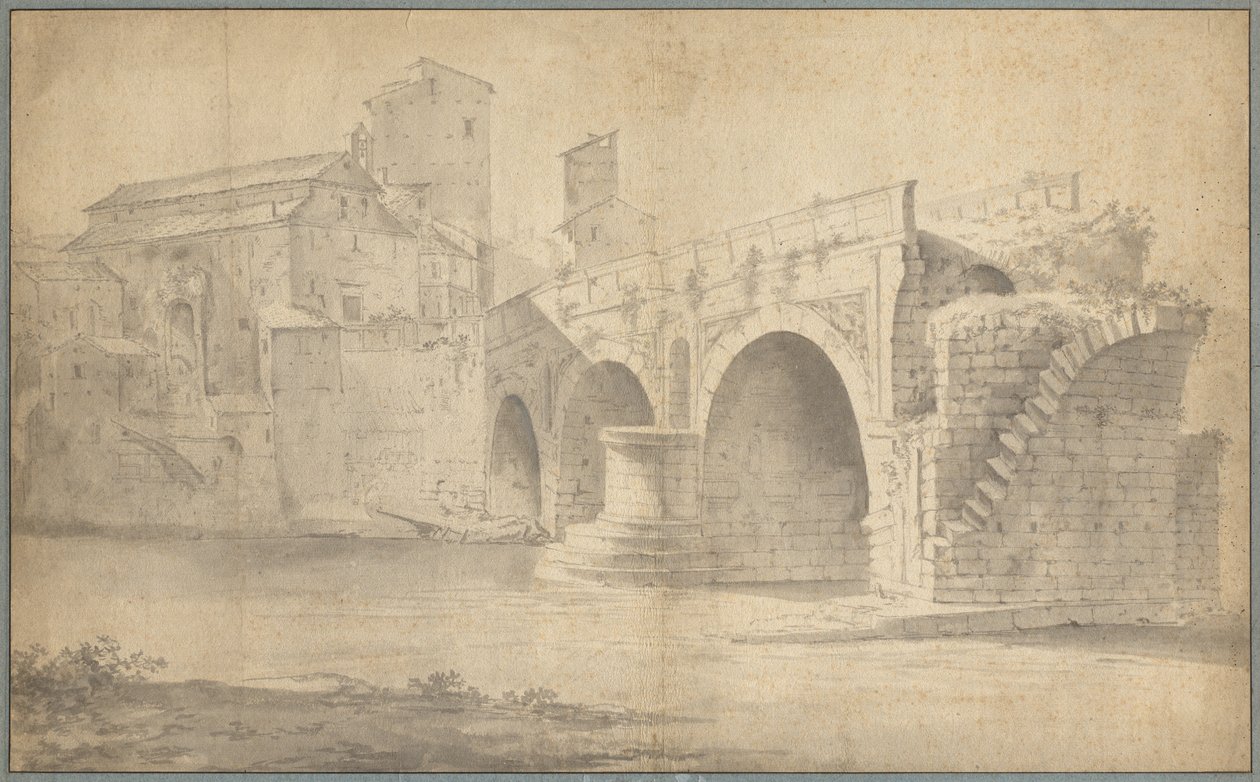 View of the Ponte Rotto, Rome de Jan Asselyn