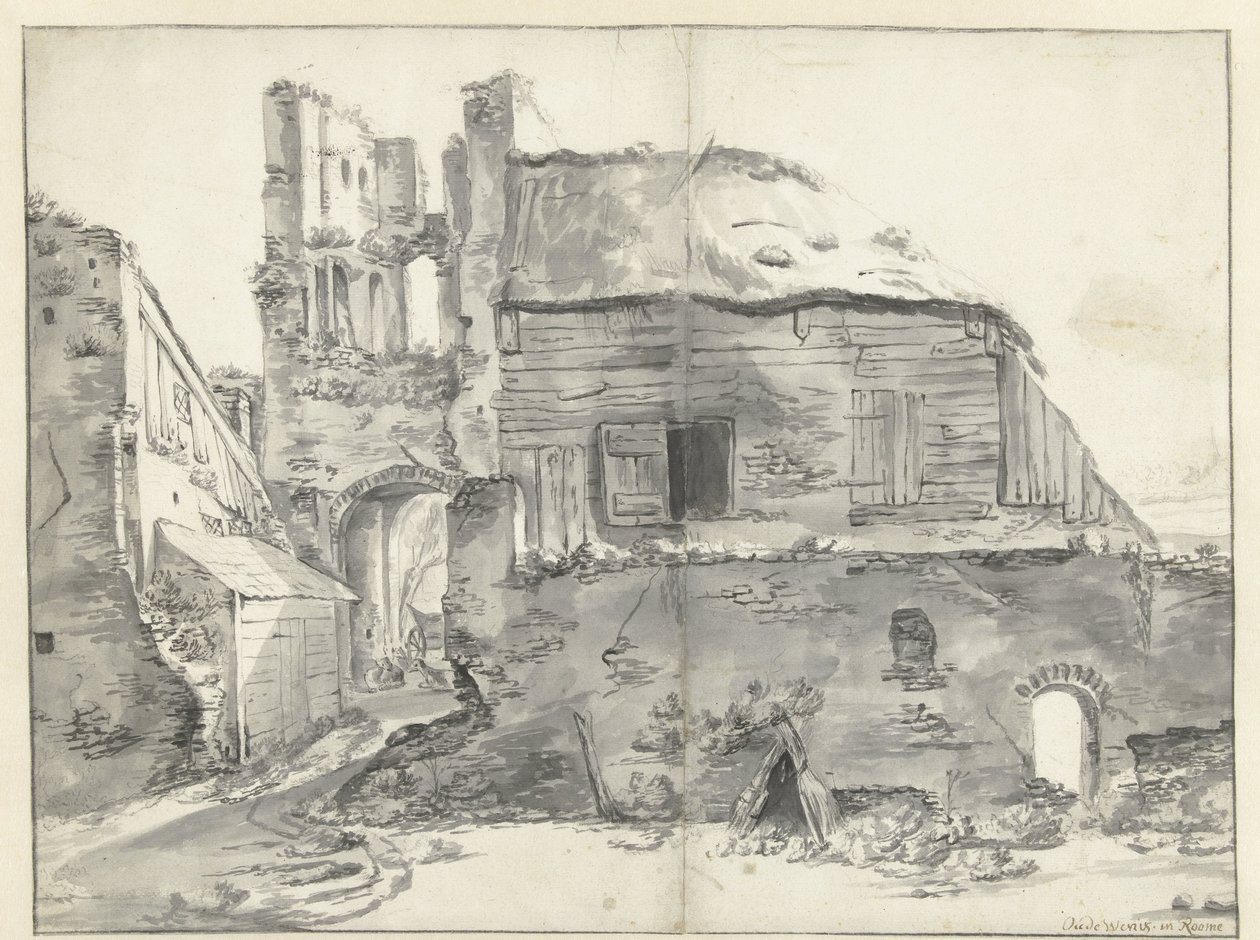 Casa cerca de una ruina de Jan Baptist Weenix