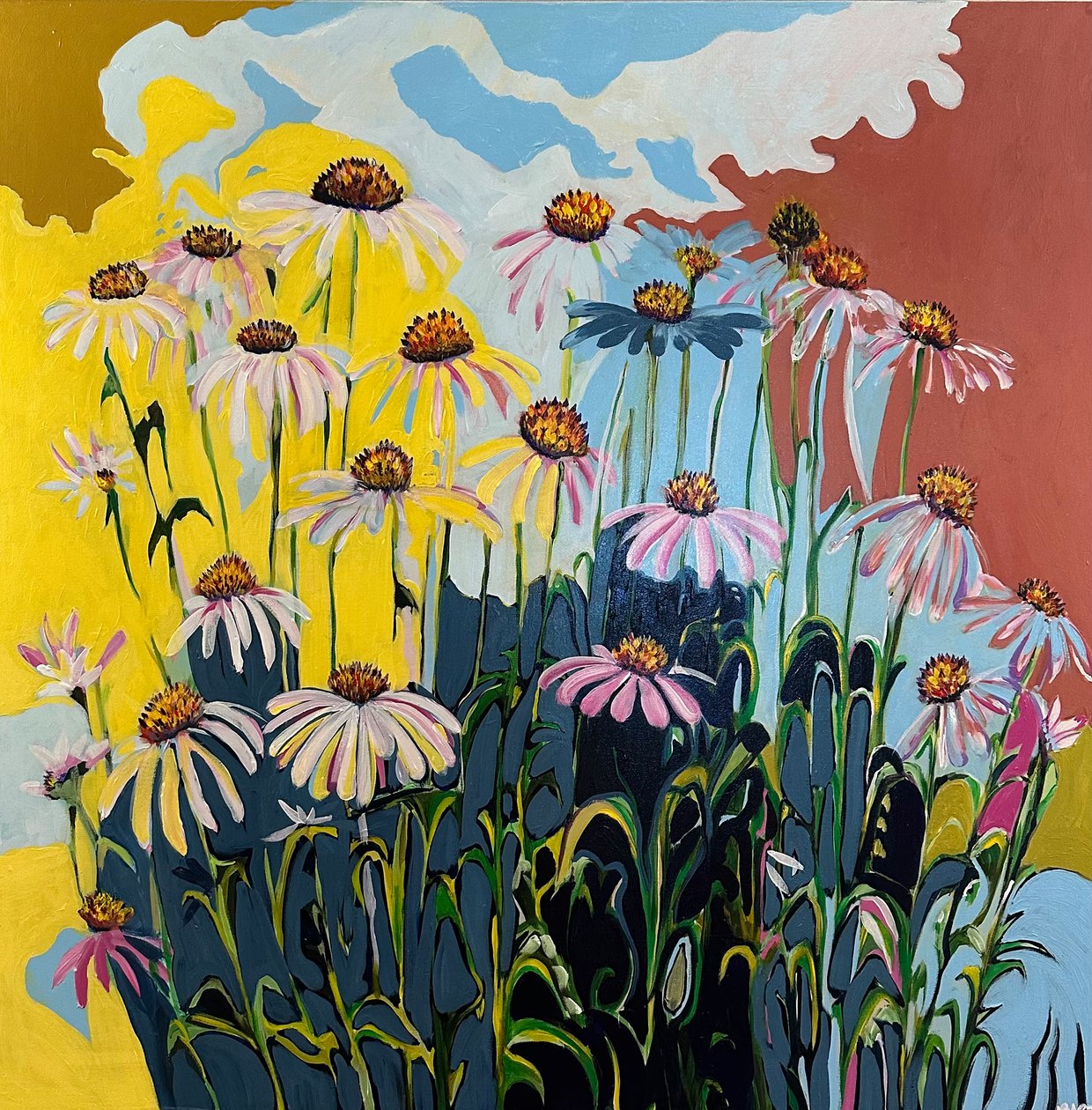 Flor de cono, 2024 (acrílico sobre lienzo) de Jan Barzottini